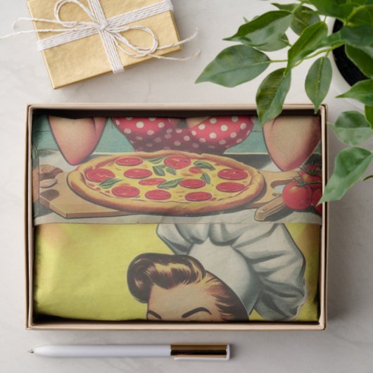 Pizza Meisje Tissuepapier (Geschenk)
