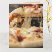 PIZZA MELTED CHEESE YUMMY BIRTHDAY CARDS KAART (Gele Bloem)