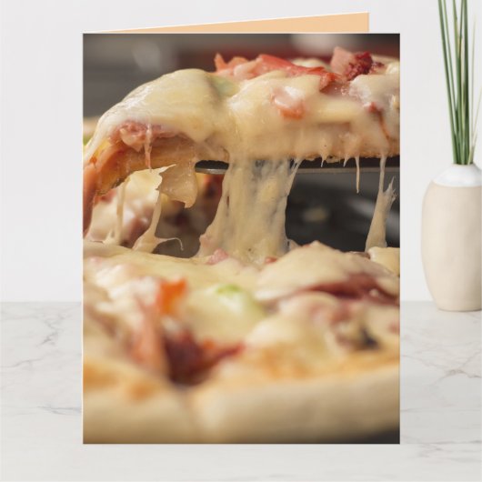 PIZZA MELTED CHEESE YUMMY BIRTHDAY CARDS KAART (Voorkant)