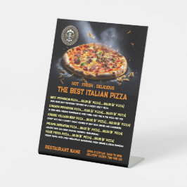 Pizza Menu en Display Reclamebord Met Voetstuk