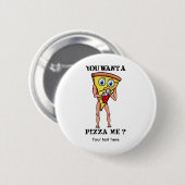 Pizza met bokshandschoenen aan ronde button 5,7 cm (Voorkant /achterkant)