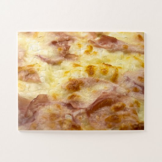 Pizza met kaas en prosciutto cotto legpuzzel (Horizontaal)