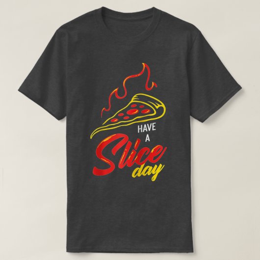 Pizza met kaasroest en plak voor een plak t-shirt (Design voorkant)