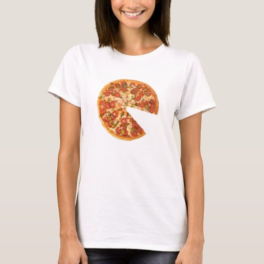 Pizza met ontbrekende slice-overeenkomend Baby ody T-shirt (Voorkant)