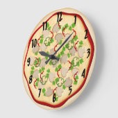 Pizza met paddenstoelen en paprika's grote klok (Hoek)