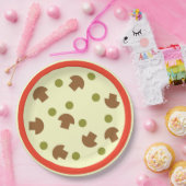 Pizza met paddenstoelen Olijfskaas Tomatensaus Papieren Bordje (Feest)