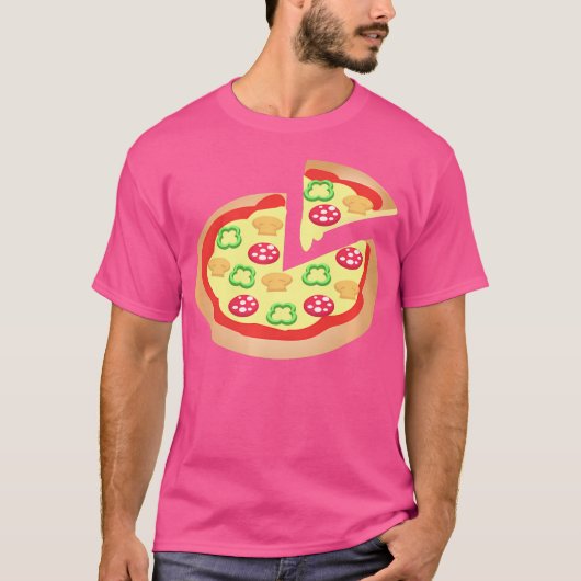 Pizza Met Paddenstoelen Paprika Pepperoni T-shirt (Voorkant)