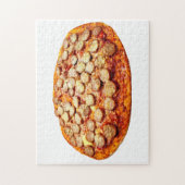 Pizza met pepperoni en worst legpuzzel (Verticaal)