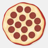 Pizza met pepperoni ronde sticker (Voorkant)