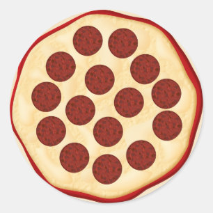 Pizza met pepperoni ronde sticker
