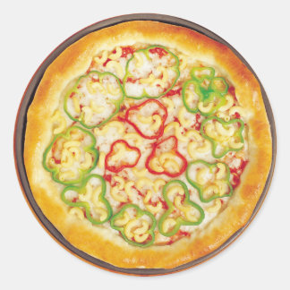 Pizza met Peppers Ronde Sticker