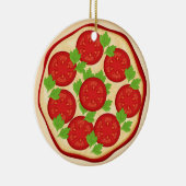 Pizza met tomaten keramisch ornament (Rechts)