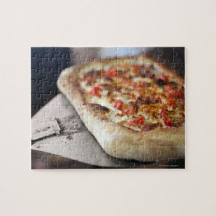 Pizza met tomaten, knoflook en vleesvervanger legpuzzel