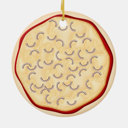 Pizza met uien keramisch ornament (Achterkant)