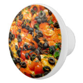 Pizza met zwarte olijven keramische knop (Rechts)