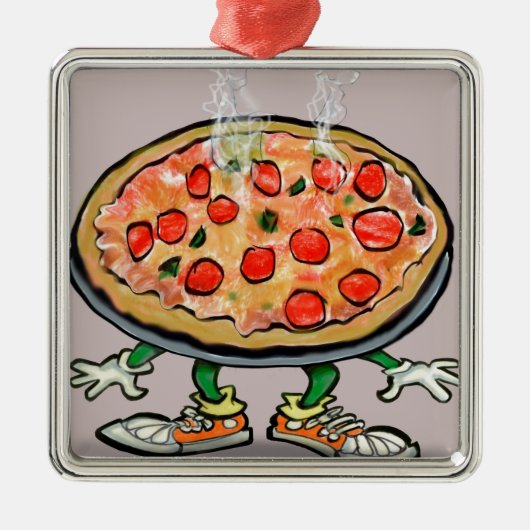Pizza Metalen Ornament (Voorkant)