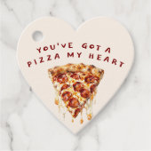Pizza Mijn Hart Grappige Valentijnsdag Bedankjes Labels (Voorkant)