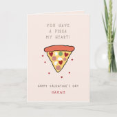 Pizza Mijn Hart Kinder Klaslokaal Valentijnsdag Kaart (Voorkant)