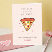 Pizza Mijn Hart Kinder Klaslokaal Valentijnsdag Kaart