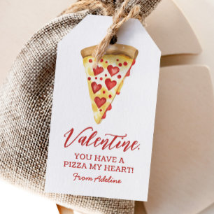 Pizza Mijn Hart Kinder Valentijnsdag Cadeaulabel