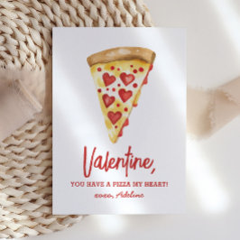 Pizza Mijn Hart Kinder Valentijnsdag Notitiekaartje