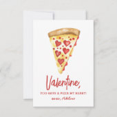 Pizza Mijn Hart Kinder Valentijnsdag Notitiekaartje (Voorkant)