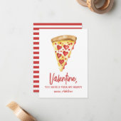 Pizza Mijn Hart Kinder Valentijnsdag Notitiekaartje (Voorkant / Achterkant in situ)