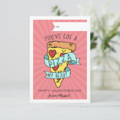 Pizza Mijn Hart Klaslokaal Valentijnsdag Kaart (Staand voorkant)