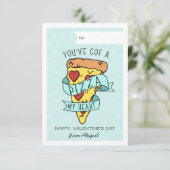 Pizza Mijn Hart Klaslokaal Valentijnsdag Kaart (Staand voorkant)