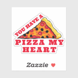 Pizza mijn hart sticker