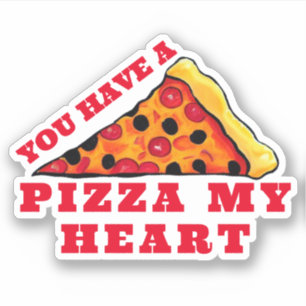 Pizza mijn hart sticker