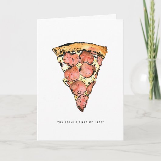 Pizza mijn hart Valentijnsdag Wenskaart Feestdagen Kaart (Voorkant)