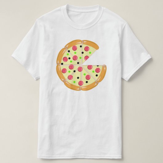 Pizza Min één Snee Vaderdag Heren Wit T-shirt (Design voorkant)