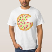 Pizza Min één Snee Vaderdag Heren Wit T-shirt (Voorkant)