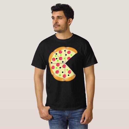 Pizza Minder Twee Slices Vaderdag Mannen T-shirt (Voorkant volledig)