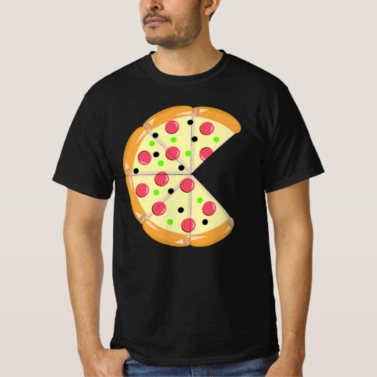 Pizza Minder Twee Slices Vaderdag Mannen T-shirt (Voorkant)