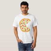 Pizza Minder Twee Slices Vaderdag Mannen Wit T-shirt (Voorkant volledig)