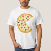 Pizza Minder Twee Slices Vaderdag Mannen Wit T-shirt (Voorkant)