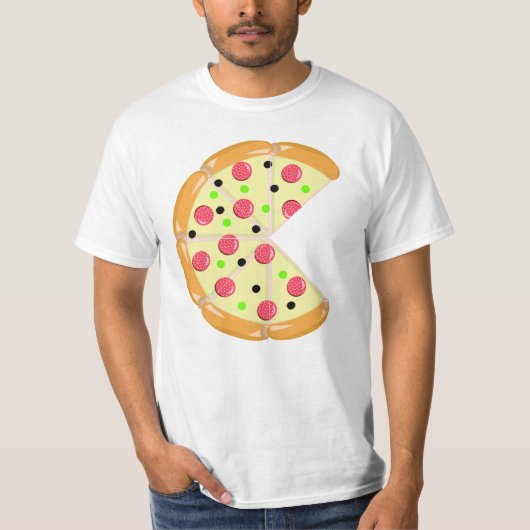 Pizza Minder Twee Slices Vaderdag Mannen Wit T-shirt (Voorkant)