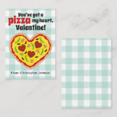 Pizza Mini Classroom Valentijn Kaarten voor kinder Notitiekaartje (Voorkant / Achterkant)