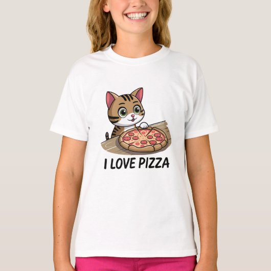 Pizza-minuskat T-shirt (Voorkant)