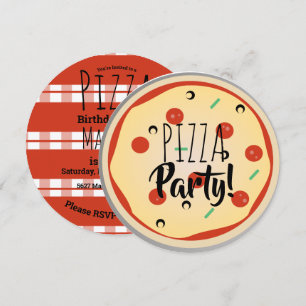 Pizza Mix Birthday Party Foodie Red Pset Kaart