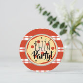 Pizza Mix Birthday Party Foodie Red Pset Kaart (Staand voorkant)