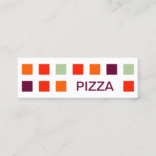 PIZZA (mod-vierkanten) Mini Visitekaartje (Voorkant)