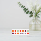 PIZZA (mod-vierkanten) Mini Visitekaartje (Staand voorkant)