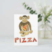 Pizza Monkey Briefkaart (Staand voorkant)