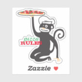 Pizza Monkey chef-kok pet junk food pizzaregels Sticker (Vel)