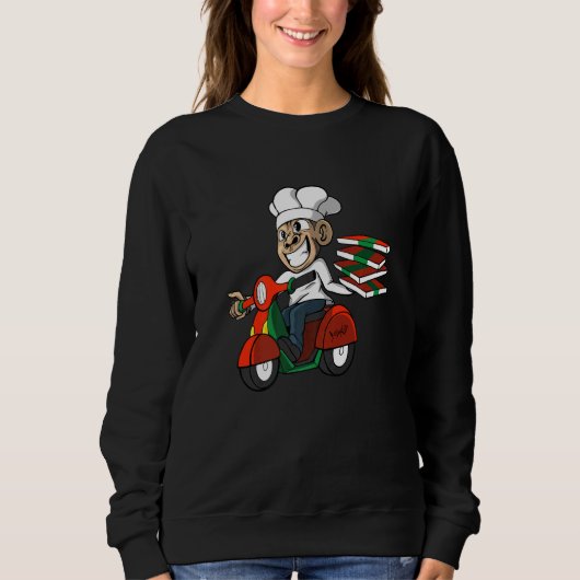Pizza Monkey Pizzeria Delivery Service Pizza Deliv Trui (Voorkant)