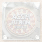Pizza Month October Glass Coaster  Glazen Onderzetter (Achterkant)