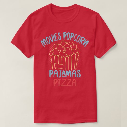 Pizza Movie Lover Popcorn T-shirt (Design voorkant)